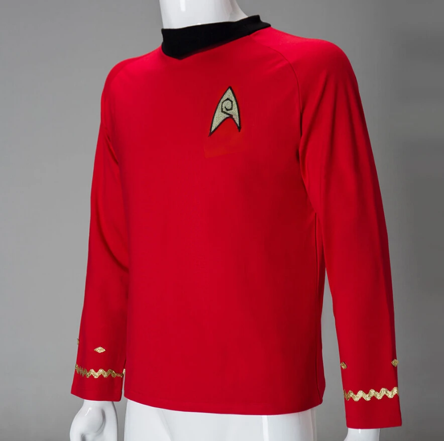 Star Trek TOS Cosplay Costume Captain Kirk Shirt Yellow Spock Blue Uniform Red | Тематическая одежда и униформа