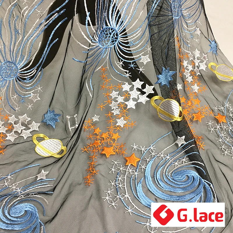 GLace/3 года/партия ажурная ткань с вышивкой черного цвета одежда юбка занавеска