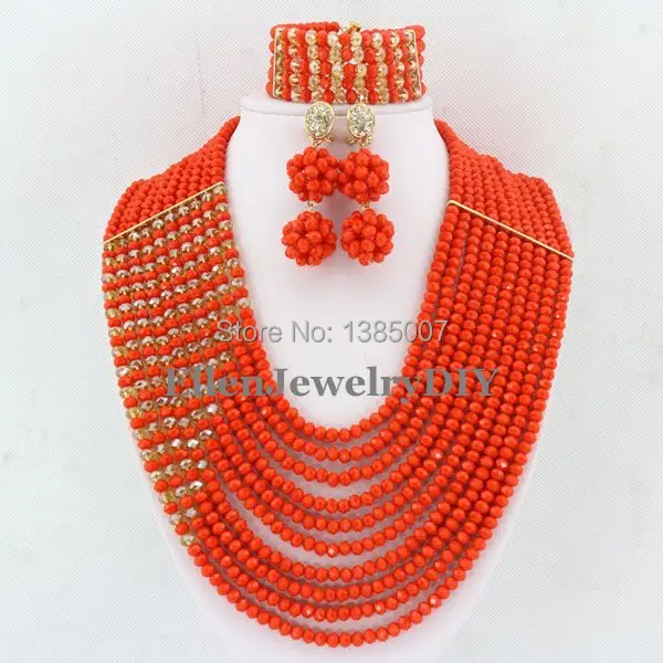 Free Shipping Fashion Bridal Crystal Jewelry Set African Handmade Beads Necklace Bracelet Earrings For Women WS3840 | Украшения и