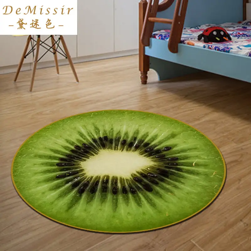 3D Fruit Round Small Rug Dywan Dia 60CM alfombras dormitorio Circular Living Room Chair Pad rugs mats tapis chambre | Дом и сад