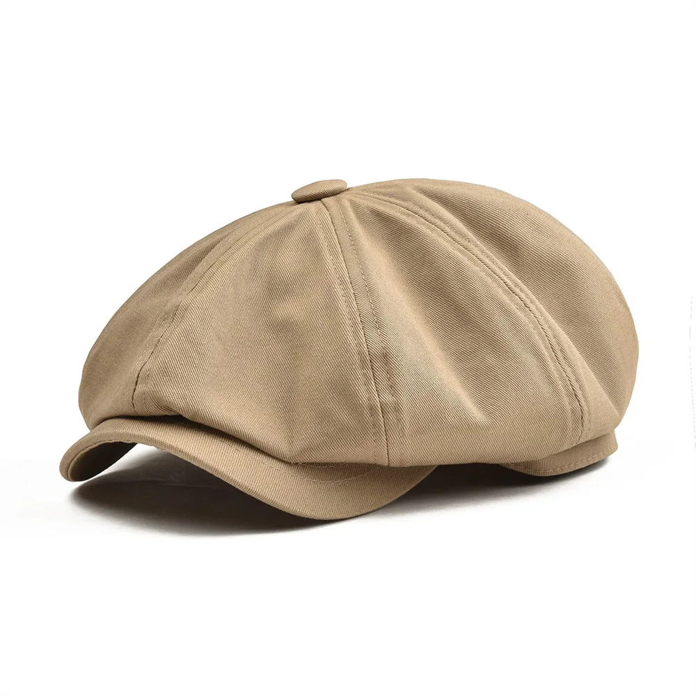 

Big Large Newsboy Cap Men's Twill Cotton Eight Panel Hat Women's Baker Boy Caps Khaki Retro Hats Male Boina Beret 003