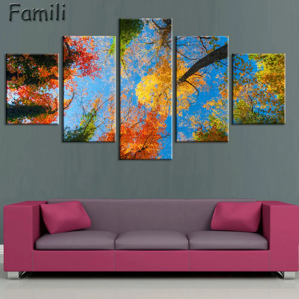 Картина на холсте с осенним водопадом 5 шт.|picture for living room|canvas paintinghd prints |