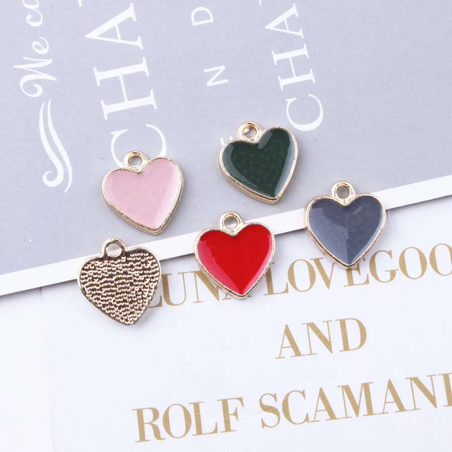 20pcs Mix 4 Colors Hearts Drop Oil Enamel Charm Alloy Pendant DIY fit Bracelet Necklace Accessories Valentine's Day Gift | Украшения и