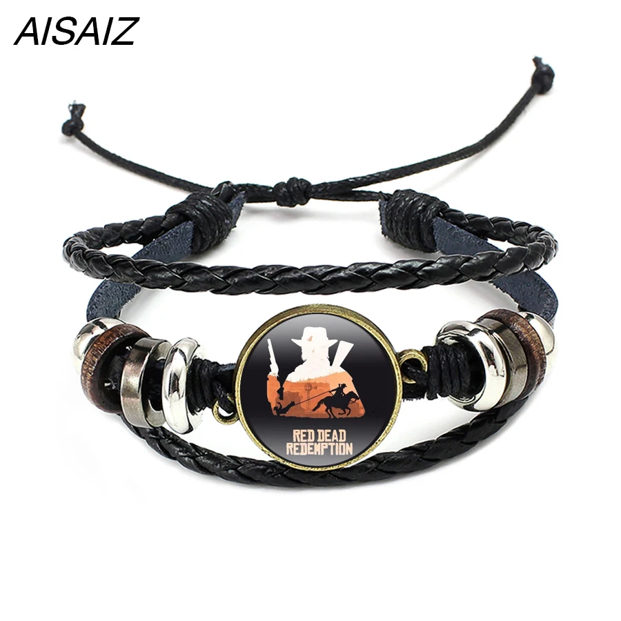 2018 new Red Dead Redemption 2 Bracelet Adjustable ID Multi-layer leather rope Weave Bracelets Gift for Man Boy Fashion | Украшения и
