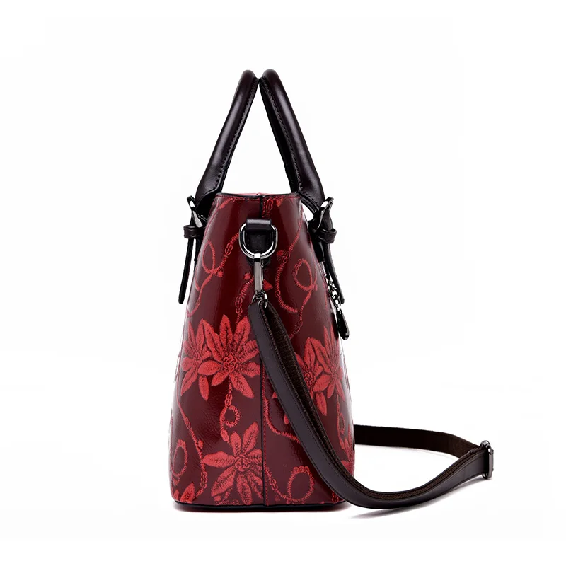 Новинка 2019 модная кожаная сумка-тоут женские сумки через плечо цветочные