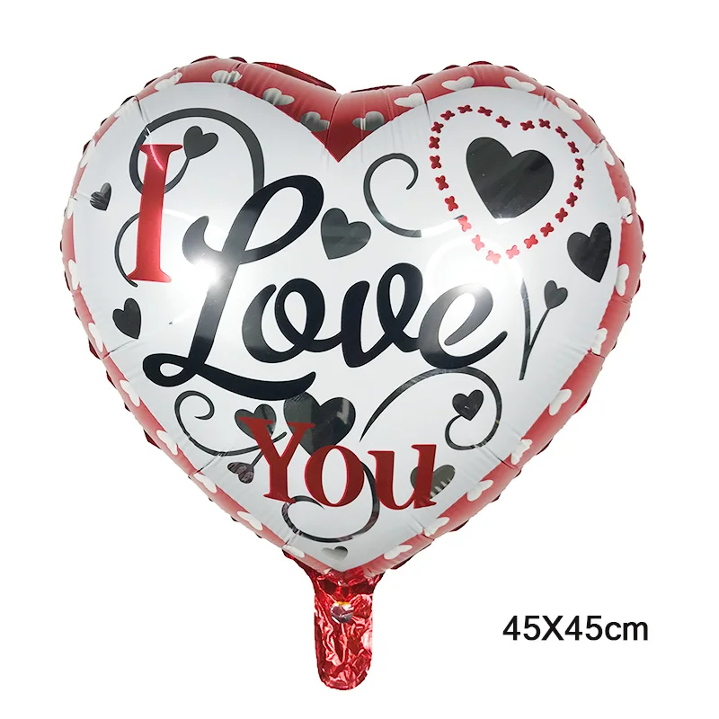 50 шт 18 дюймовые воздушные шары в форме сердца I Love You фольгированные гелиевые