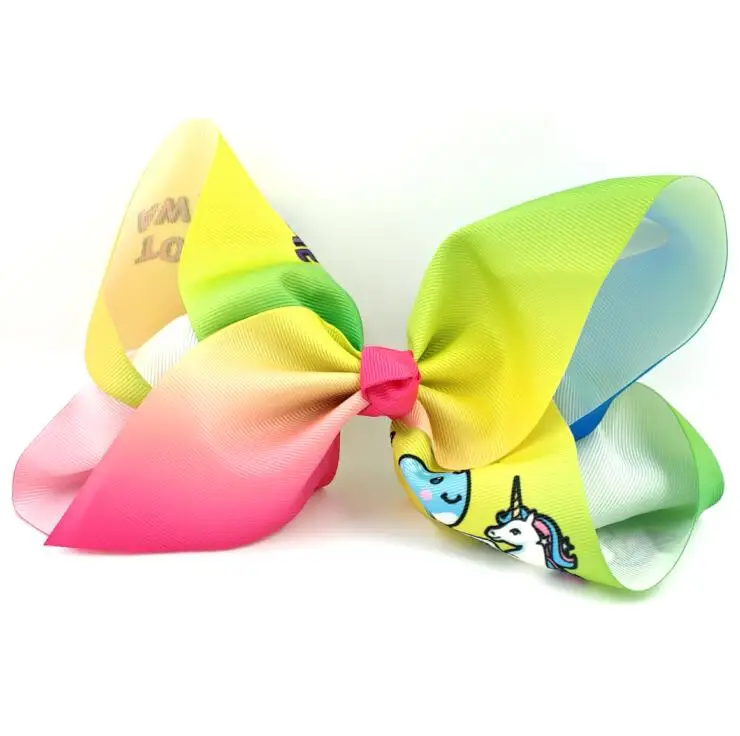 

70pcs DHL Free shipping 8 Inch Large Hairbow Print Rainbow Grosgrain Ribbon Clips Women Hair Accessories Girls Hair Accessory