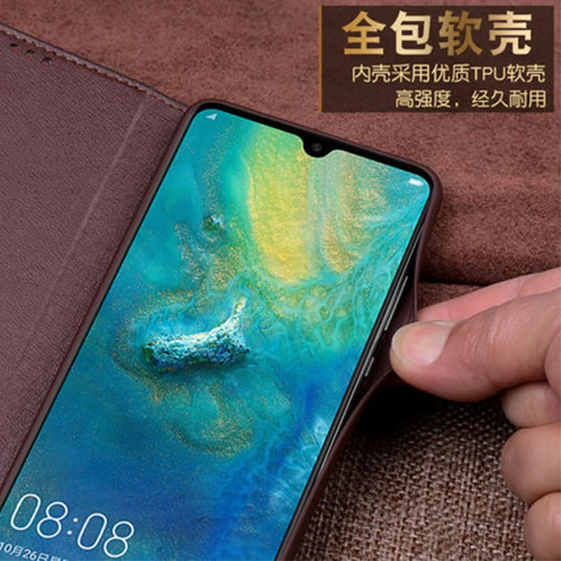 Чехол из натуральной кожи для huawei mate 20 20Pro, Роскошный чехол для телефона, закаленное стекло, Защита экрана для huawei mate 20X