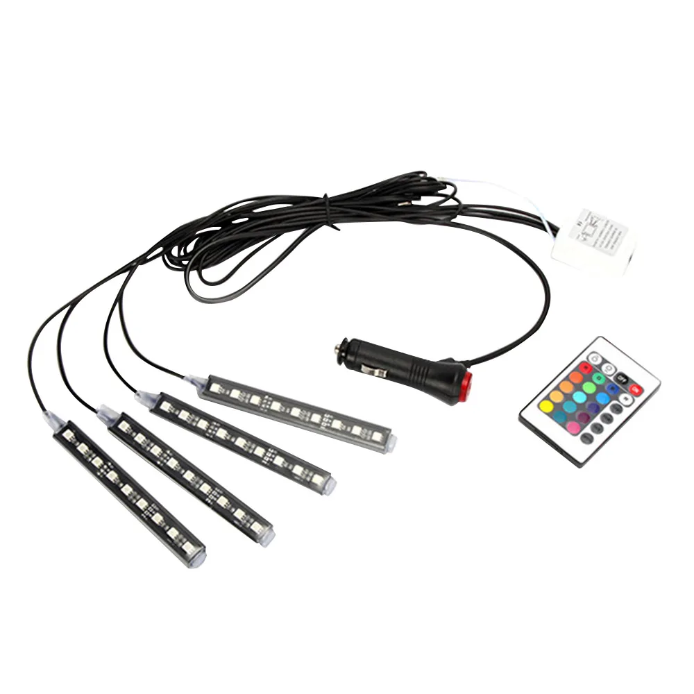 Светодиодная ленсветильник RGB для автомобиля декоративная Гибкая лампа с