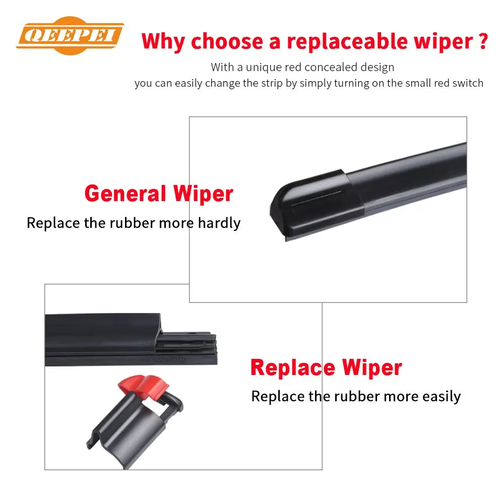 Сменные щетки стеклоочистителя QEEPEI сменные для Ford Fiesta 1989-2018 резиновые