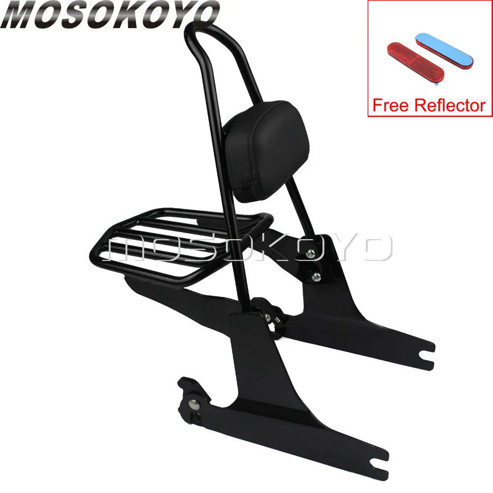 Черная подставка под спинку для мотоцикла Harley Softail Fatboy FLST FXST 2000-2005 с красным
