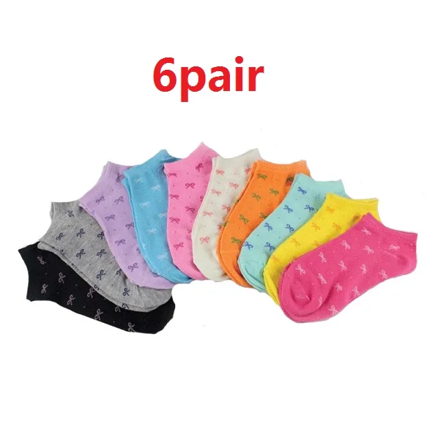 6pair style 2 6 пар носков для девочек и женщин, женские носки, короткие милые носки, короткие женские шелковые носки по щиколотку, мягкие дышащие хлопковые носки - Цвет: 6pair style 2