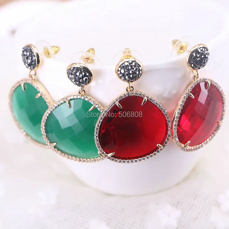 6 пар серьги-подвески с кристаллами в форме сердца | Украшения и аксессуары