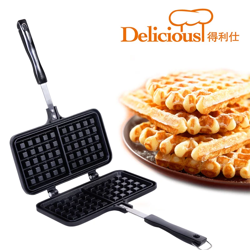 

Waffle Pan 2 grid Nonstick Mold Bakeware Pan Maker Iron Mould Cookie Cake Muffin