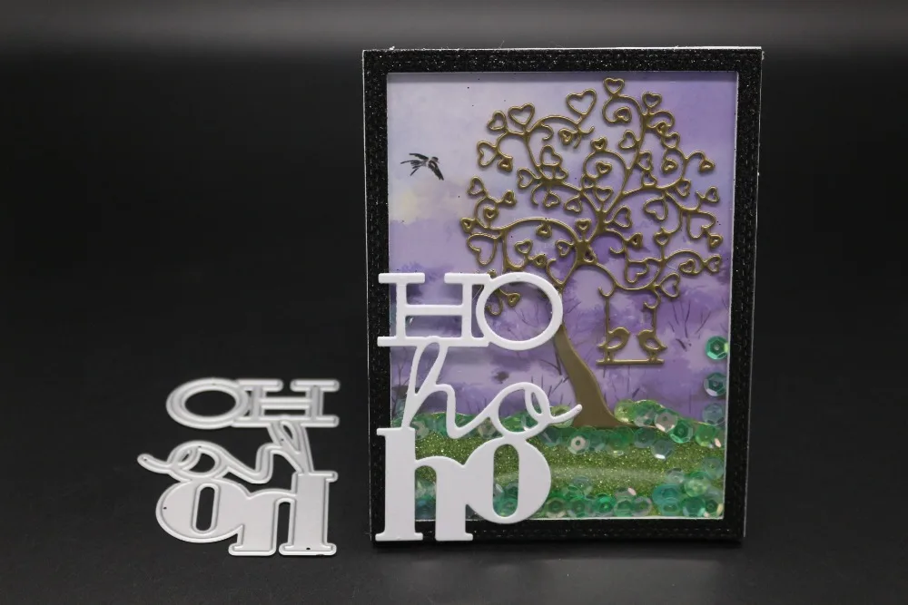 

AZSG HO Words Cutting Dies For DIY Scrapbooking Dies Decoretive Embossing Stencial DIY Decoative Cards Die Cutter