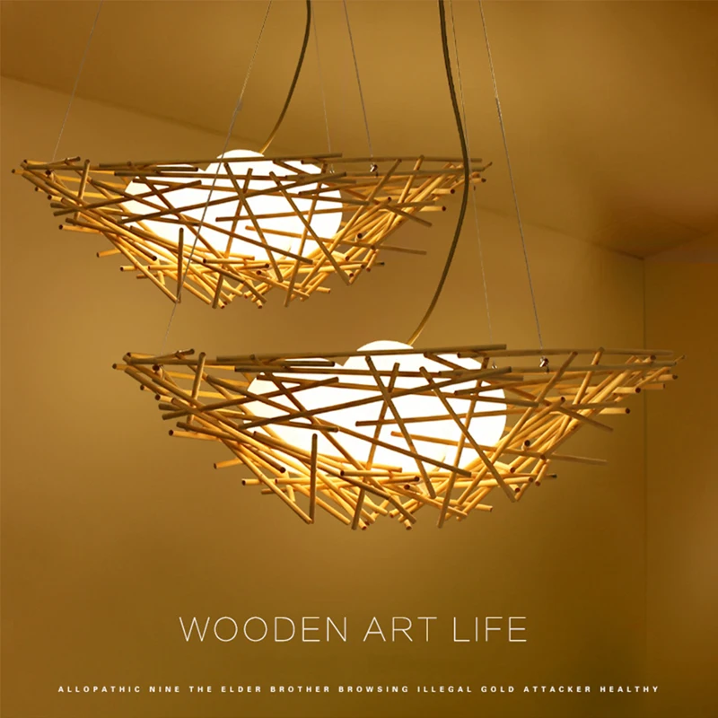 Креативный дизайн птичье гнездо светодиодные простые декоративные подвесные