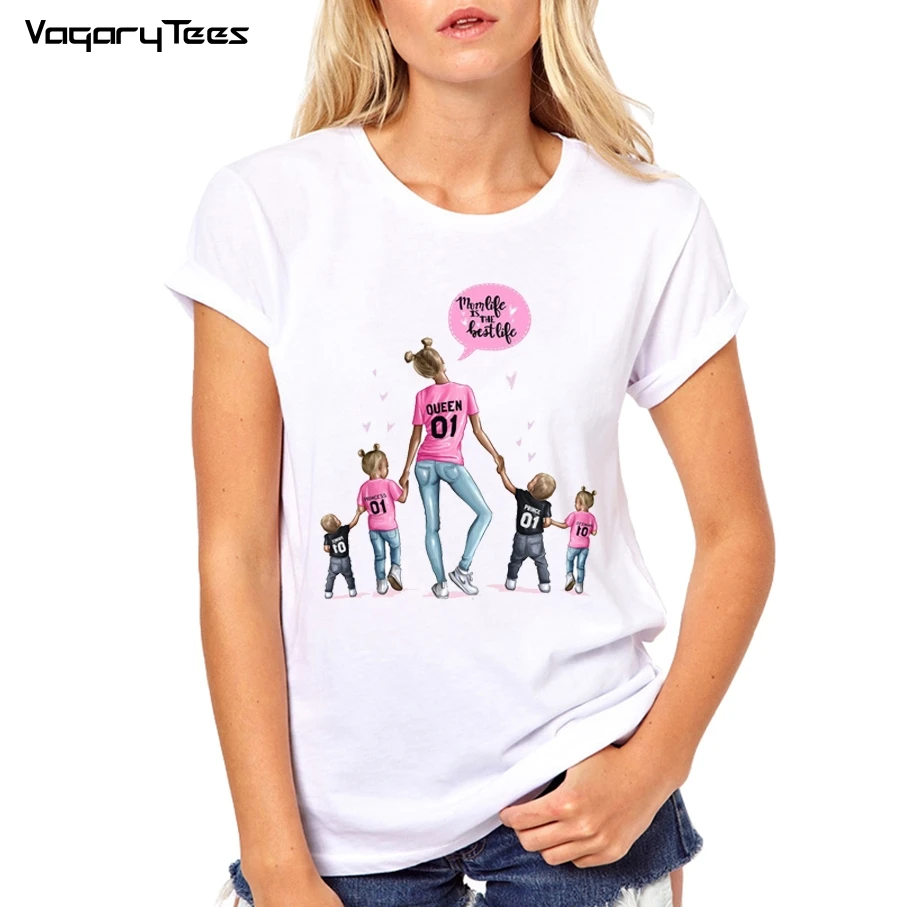 

family matching clothes T shirt mom with son daughter mum T shirt tops kids baby girl boys casual loves Mama T shirt