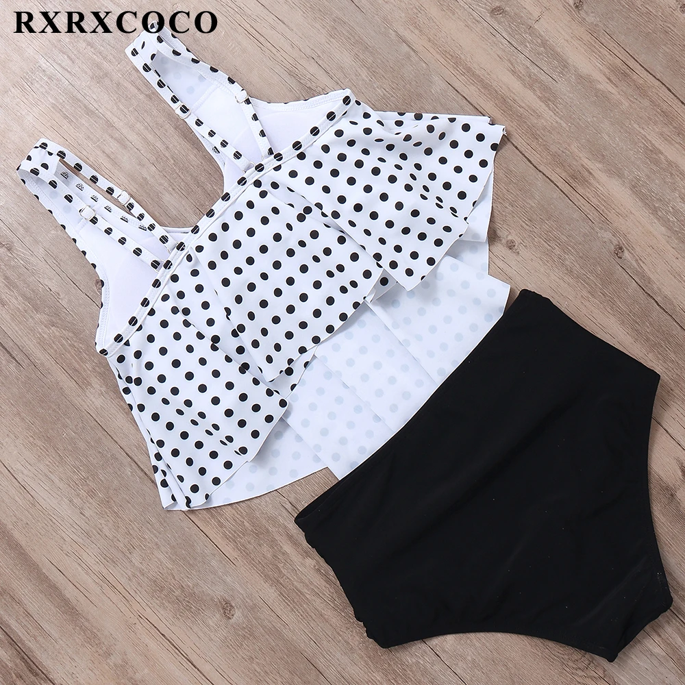 RXRXCOCO,, сексуальное бикини,, Mujer, купальник с оборками, женский, пуш-ап, высокая талия, бикини, набор, Bnadage, бикини, Одноцветный Купальник для женщин