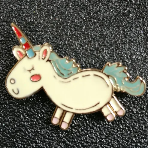 Unicorn bag packing Timlee X223 эмалированная булавка в виде милых животных единорога с надписью «Love Hand Beer» WTF, брошь в виде Розы, булавки на кнопке, модные ювелирные изделия - Окраска металла: Unicorn bag packing
