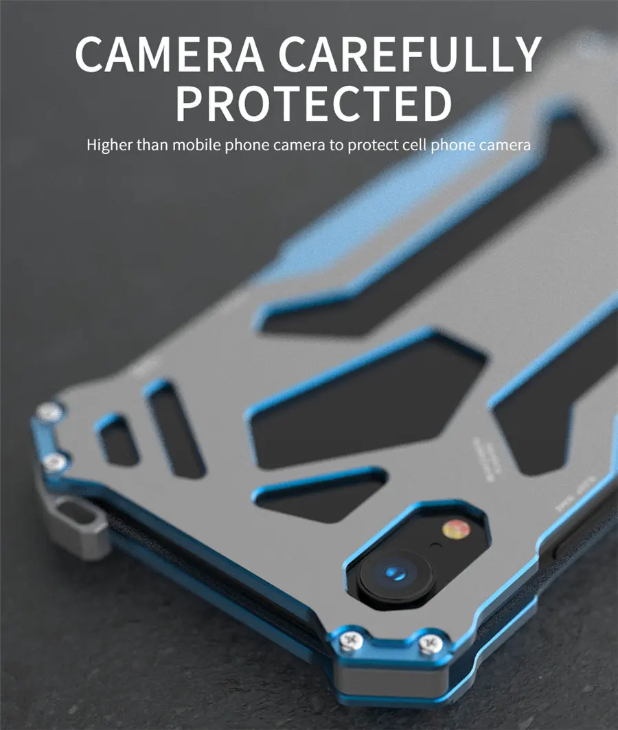 Классный металлический чехол для телефона для iPhone XS Max чехол для iPhone XS R-JUST Gundam Алюминиевый Чехол Coque Capa Funda для iPhone XR