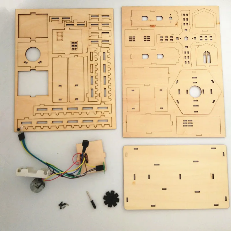 Happyxuan DIY Собранный электрический комплект Led деревянная мельница с музыкой