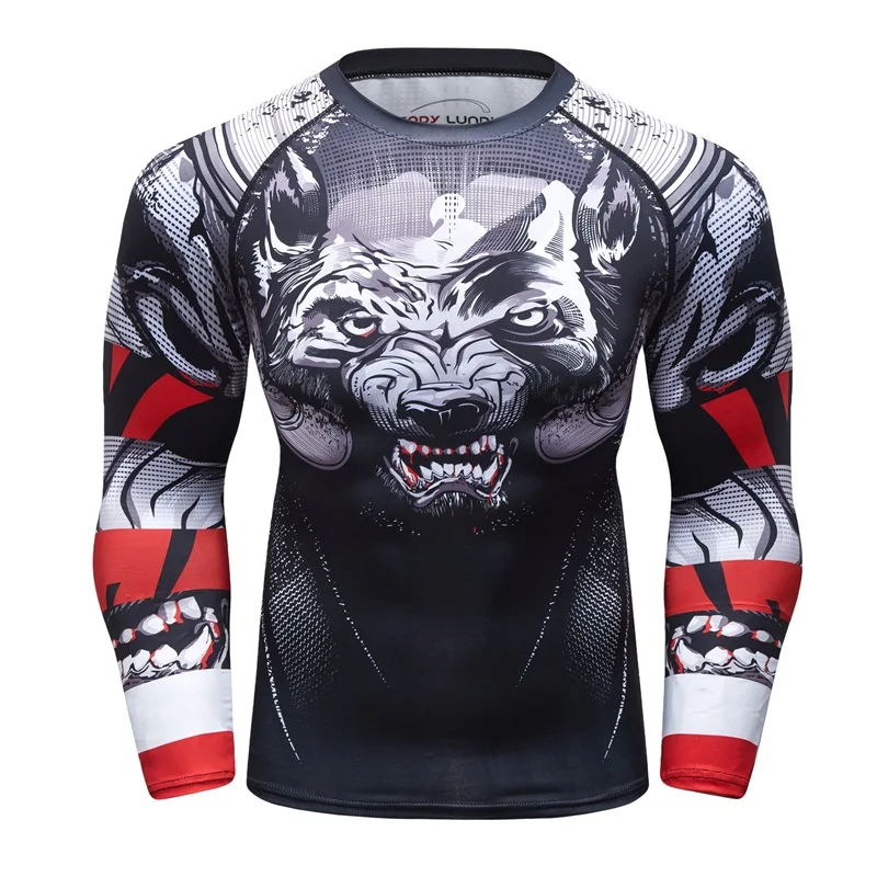 Photo Color Фирменная Новинка UFC BJJ ММА отработать компрессионный Рашгард футболка для мужчин упражнения Панда 3D фитнес колготки бодибилд Крест fit Рашгард - Цвет: Photo Color