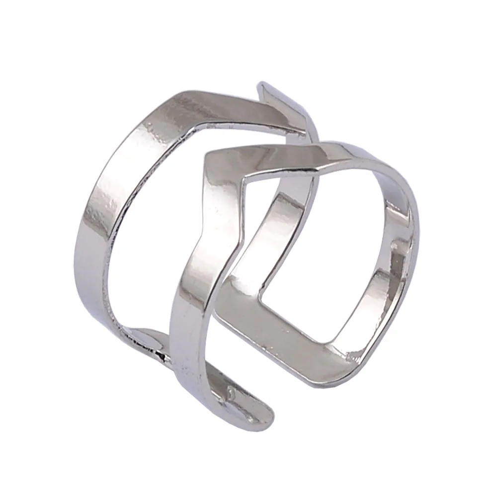 

Popularity New Geometry V-shaped Irregular Hollow Gold Women's Ring