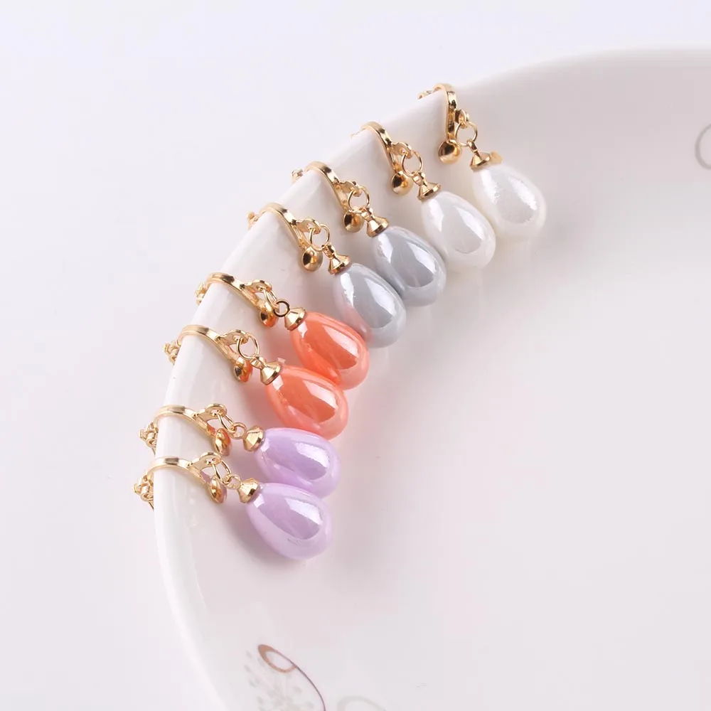 Роскошные Этнические серьги Клипсы из смолы в виде капли воды новинка весны 2018