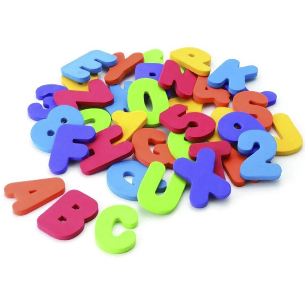 36pcs Детские игрушки для ванной алфавит и фигурка Ванна стикер пазл, игрушки для детей раннего образования игрушки EVA водные игры новорожденный подарок - Цвет: 36pcs