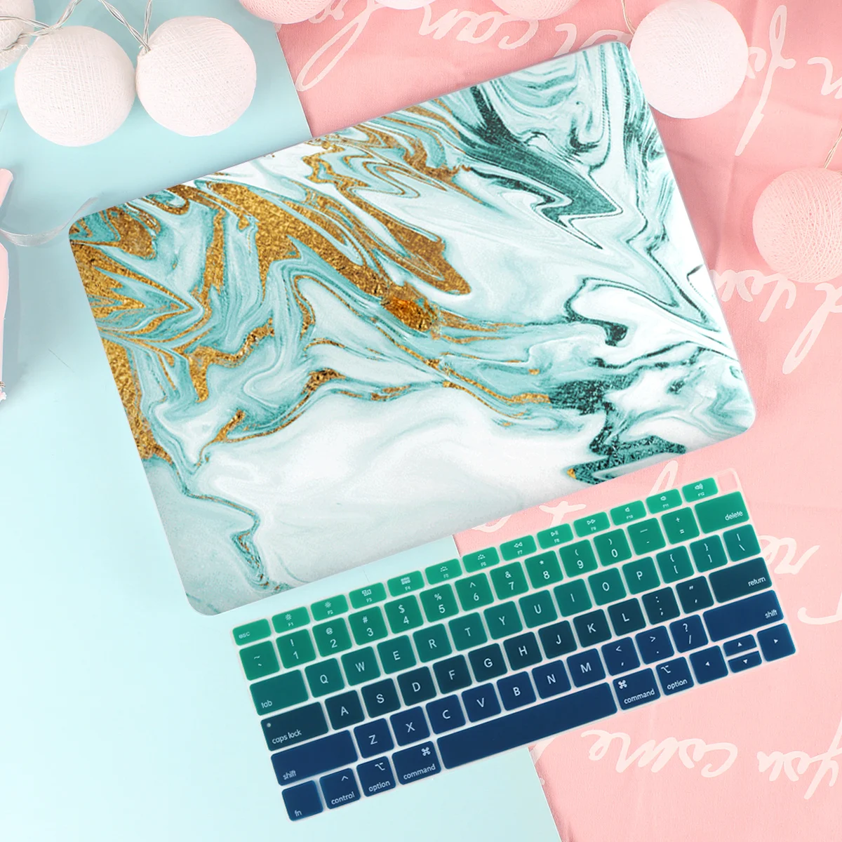 Модный Твердый чехол с мраморным принтом+ Пылезащитная заглушка для Apple MacBook Pro retina 12 13 15 Touch Bar& Air 13