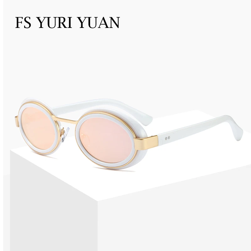 FS YURI YUAN plout новая мода Cobain очки HD линзы UV400 Высокое качество овальные солнцезащитные очки для мужчин и женщин oculos горячая распродажа