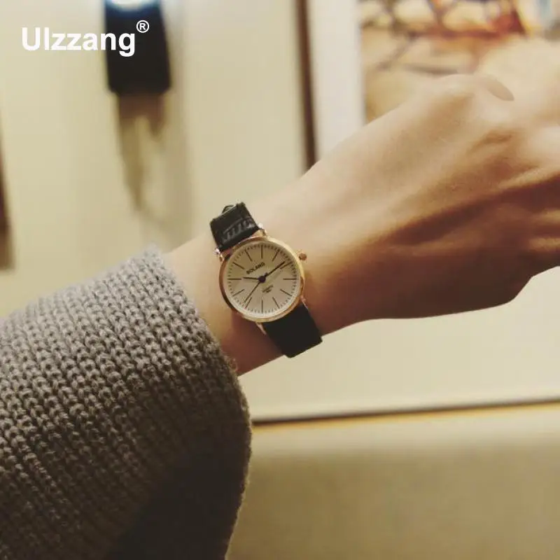 Новые модные брендовые женские и мужские часы унисекс с кожаным ремешком Ретро