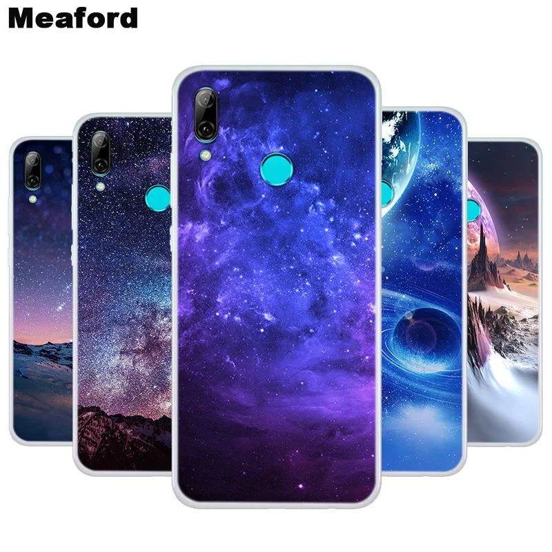 Силиконовый чехол для Huawei P Smart 2019 мягкий с художественным принтом 2020 Прозрачный