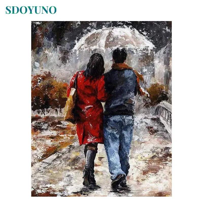 SDOYUNO Painting By Numbers Red umbrella Gift DIY Framed pictures by numbers For Adults Room Decoration Home Decor Wall Art - Цвет: 300