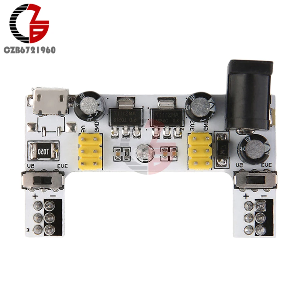 MB102 макет Питание модуль постоянного тока 7-12V микро USB Интерфейс MB-102 2 канала макетная плата Мощность модуль