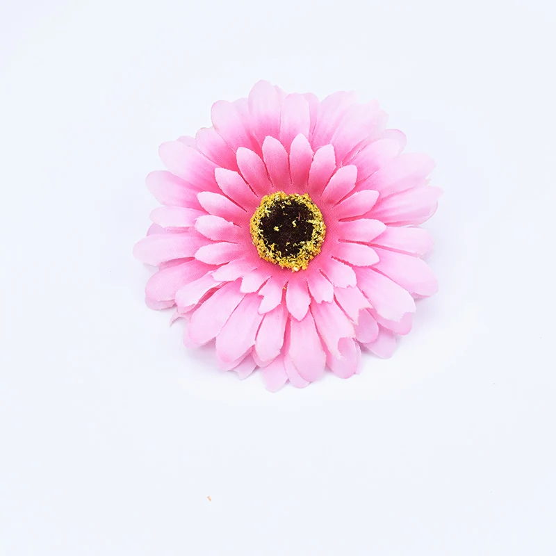 pink 10 см Дешевые Искусственные цветы к Рождеству украшения для дома свадьбы diy гирлянда поддельные растения Маргаритка пластиковые цветы шелковая Гербера - Цвет: pink