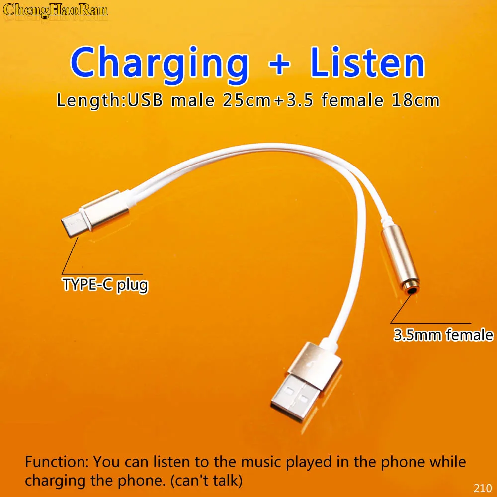 Адаптер для зарядки ChengHaoRan Mini USB Type C переходник наушников 3 5 мм с разъемом типа