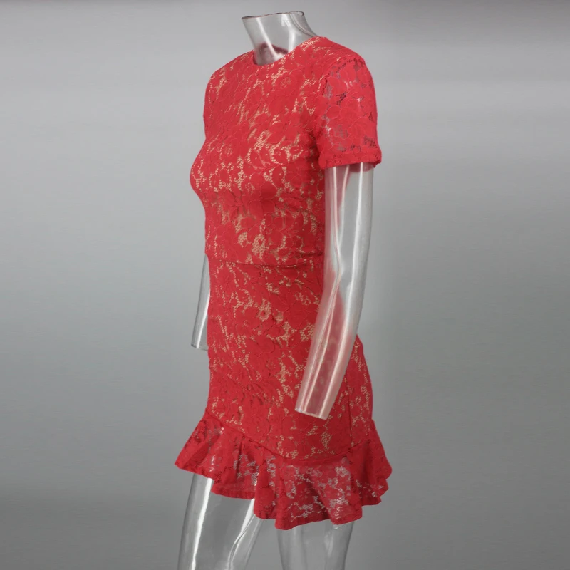 NATTEMAID Hollow Out Floral Guipure Lace Dresses Elegant Modern Lady Casual Mini White Dress Women Summer Bandage Dress