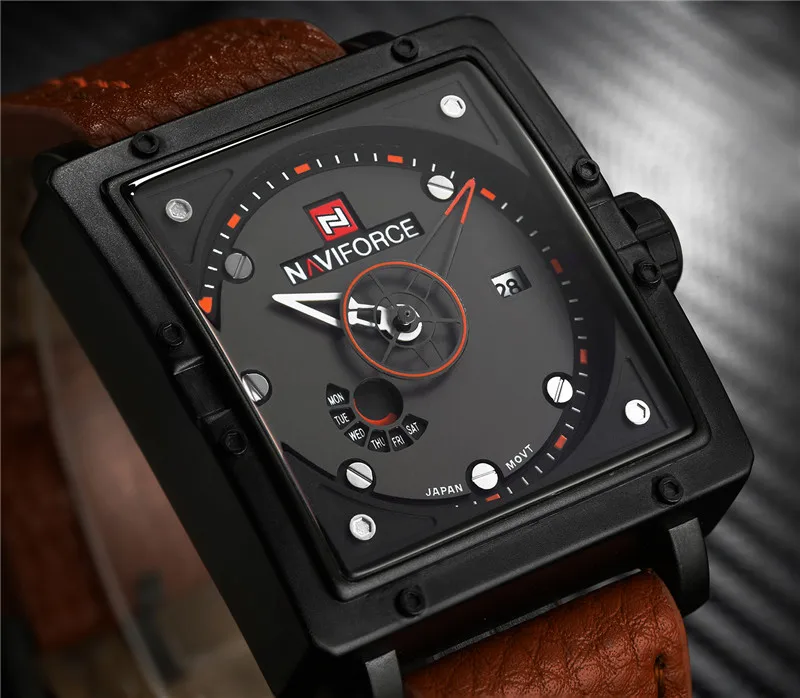 Часы наручные NAVIFORCE Мужские кварцевые брендовые Роскошные водонепроницаемые