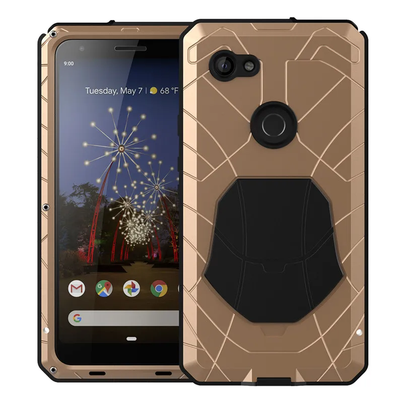 Для Google Pixel 3A 3A XL чехол жесткий алюминиевый металлический Закаленное стекло Защитная крышка для Google Pixel 4 4XL защитный чехол - Цвет: Golden