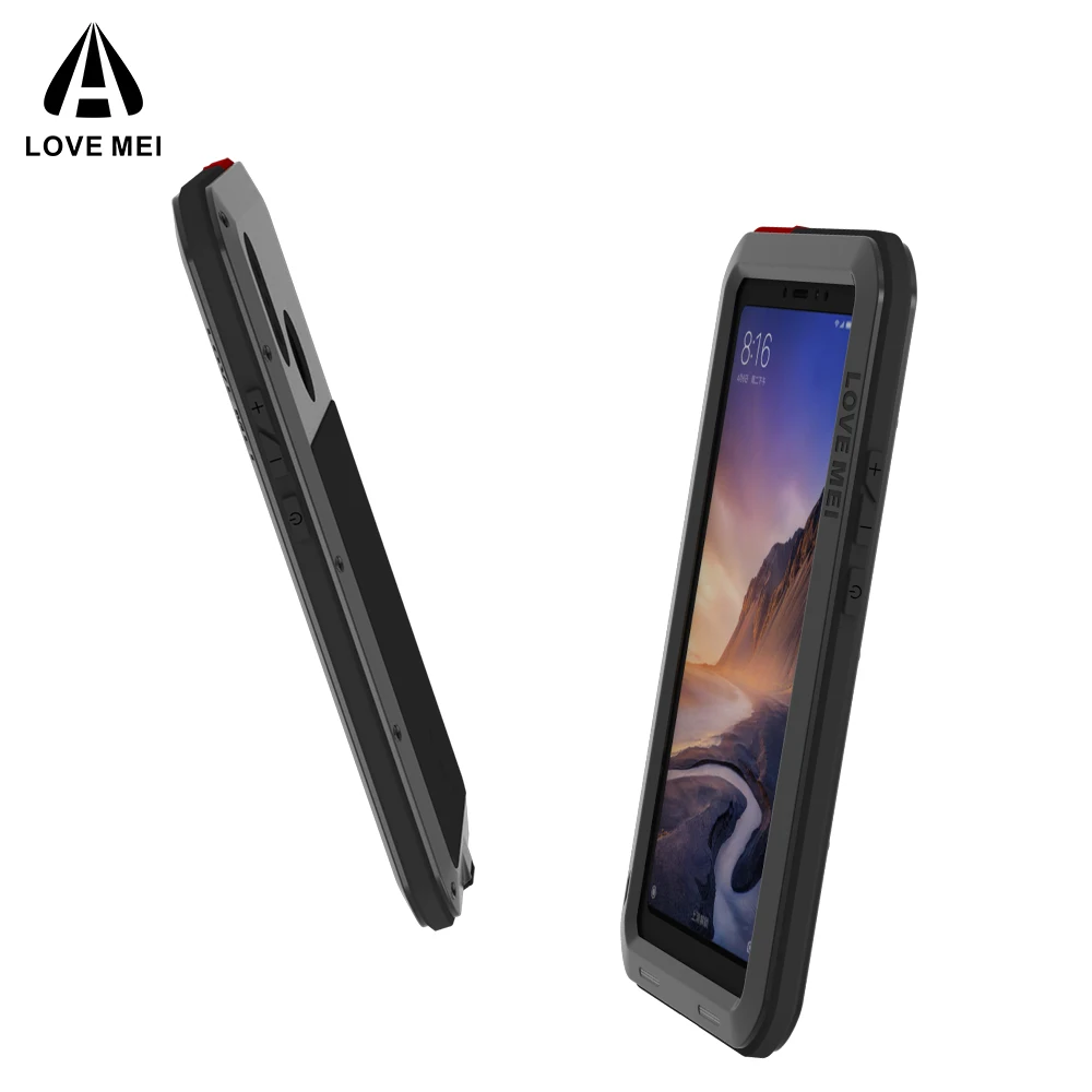 Металлический Алюминиевый Чехол LOVE MEI для Xiaomi MI Max 3 2 сверхпрочный противоударный