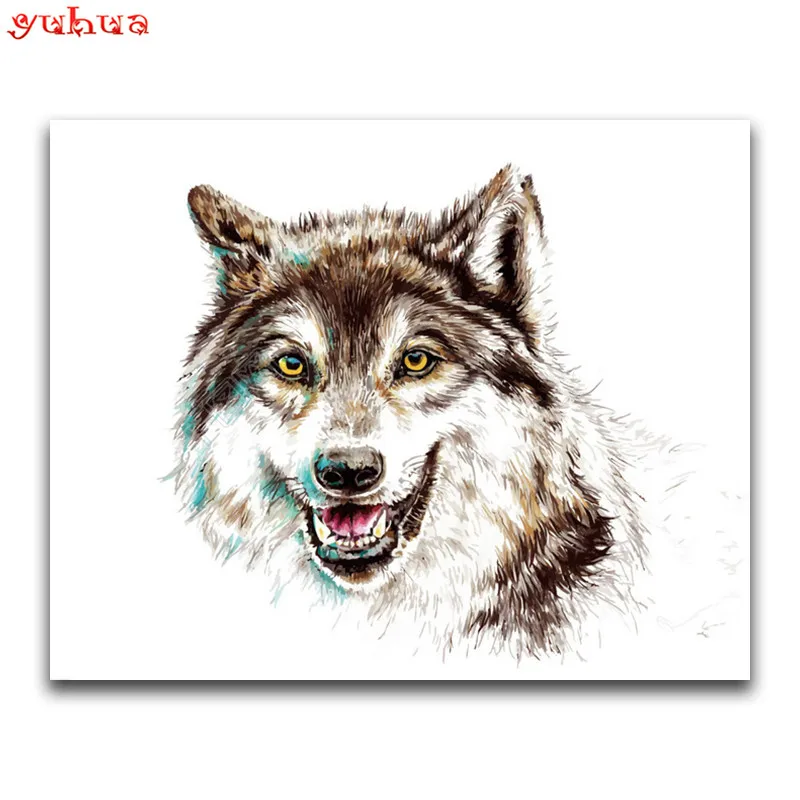 5D DIY Алмазная Картина Вышивка крестом Волк мультфильм полный квадрат мозаика
