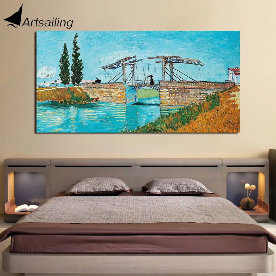 Langlois Bridge at Arles Van Gogh 1 шт. холст с принтом фотографии настенная художественная
