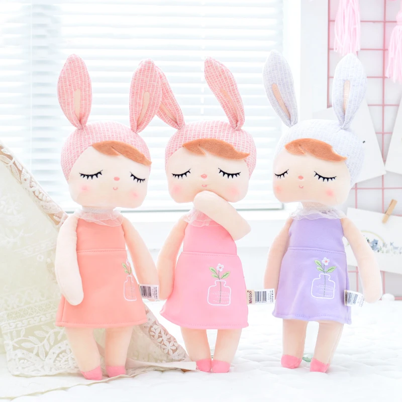 Metoo мягкие куклы плюшевые игрушки животных для детей Kawaii Стиль Мини Анжела кролик
