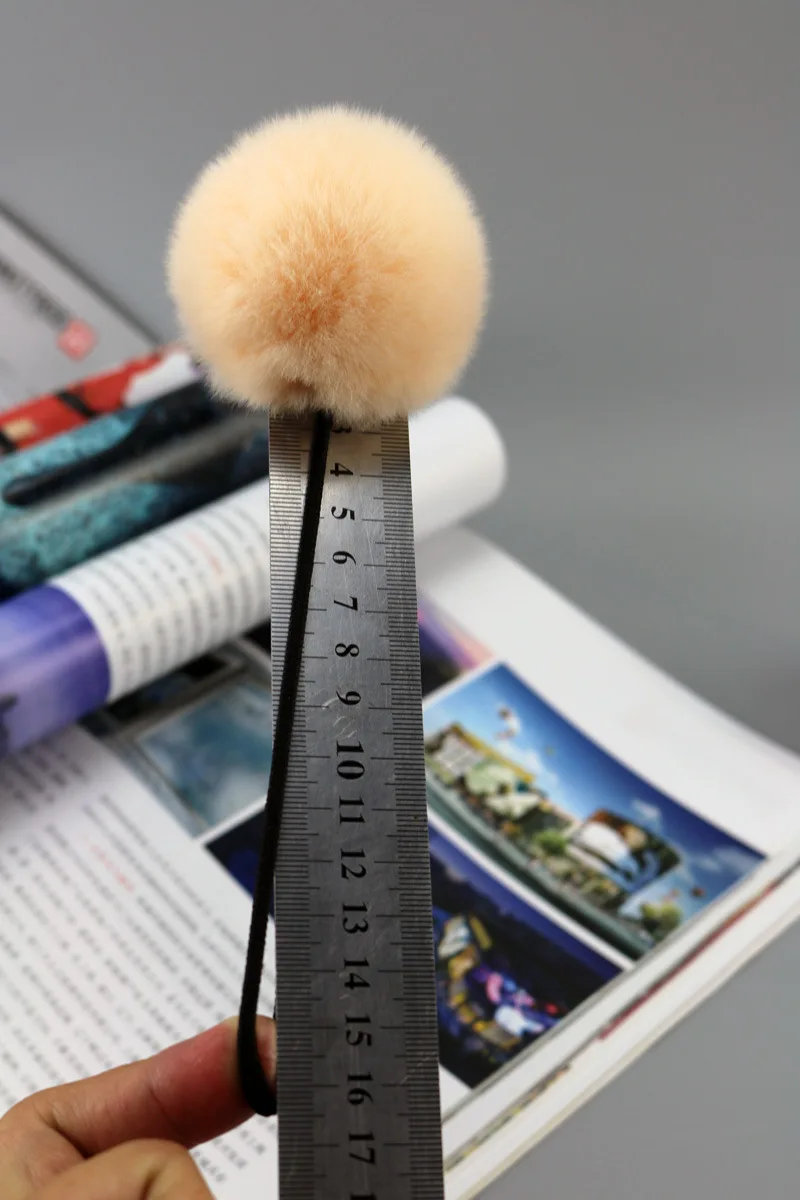 Детские милые аксессуары для волос головные уборы с помпоном из кроличьего меха