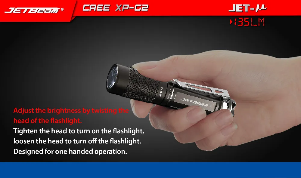 JETBEAM JET-U фонарь Cree XP-L Led 135 люмен 4 модель функция памяти боковой переключатель фонарик