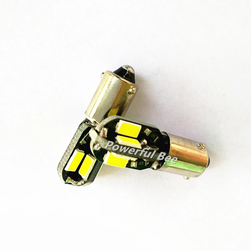 2 x BAX9S H6W 4W 8SMD Автомобильные светодиодные зазорные огни белый теплый CE RoHS боковые