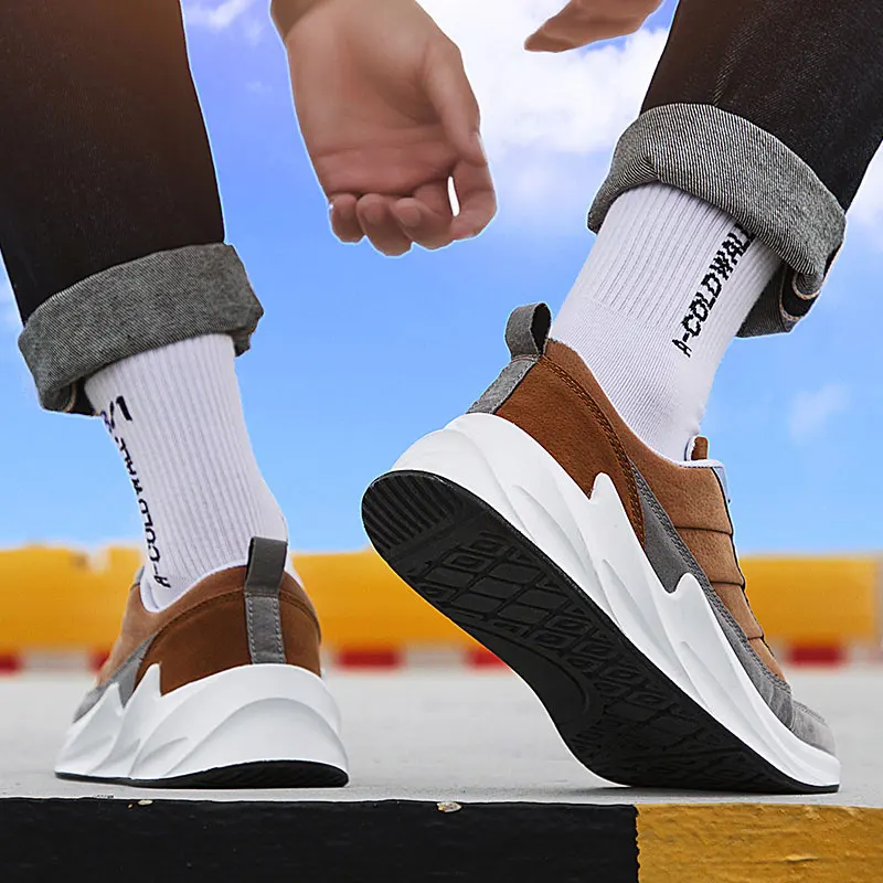 Мужские кроссовки обувь для бега дышащая кожа спорта на открытом воздухе мужские