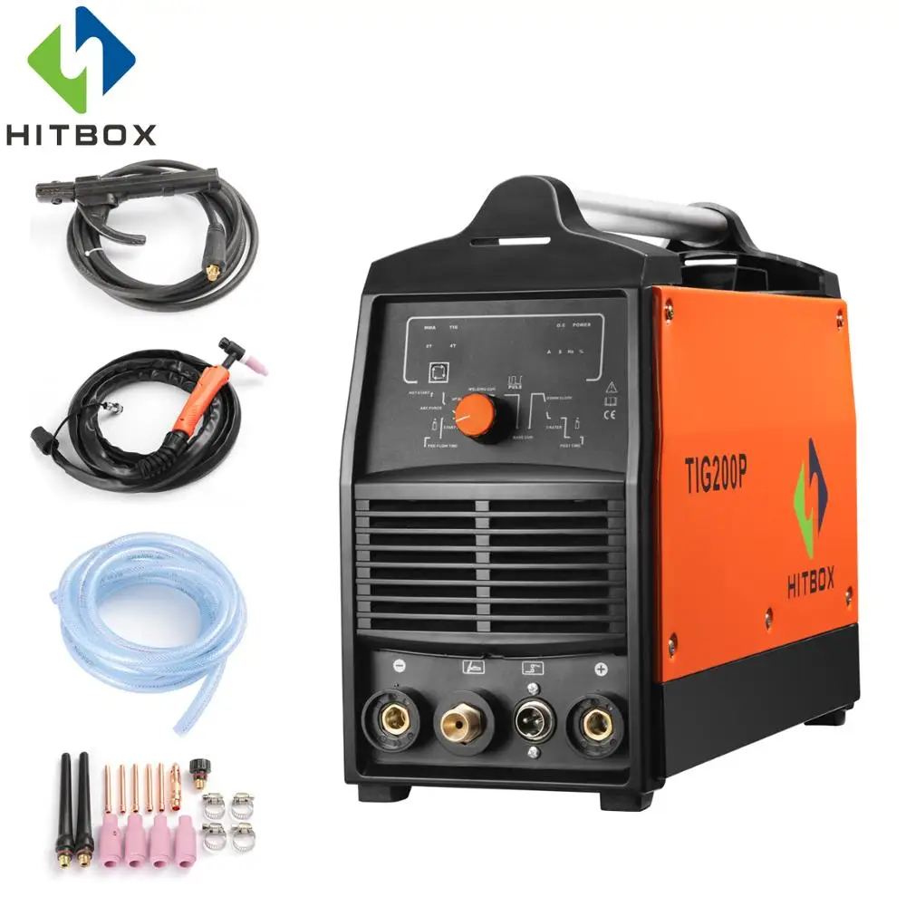 HITBOX Tig Arc Импульсная Tig сварка со стандартными аксессуарами для продажи 220 В сварочный аппарат функциональный сварочный аппарат Tig200P