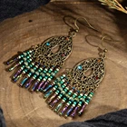 Винтажные висячие серьги с бусинами и кисточками для женщин 2019 модные обручальные аксессуары